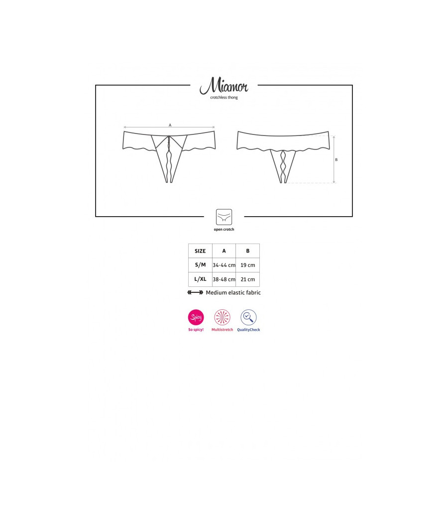 Miamor String ouvert - Noir