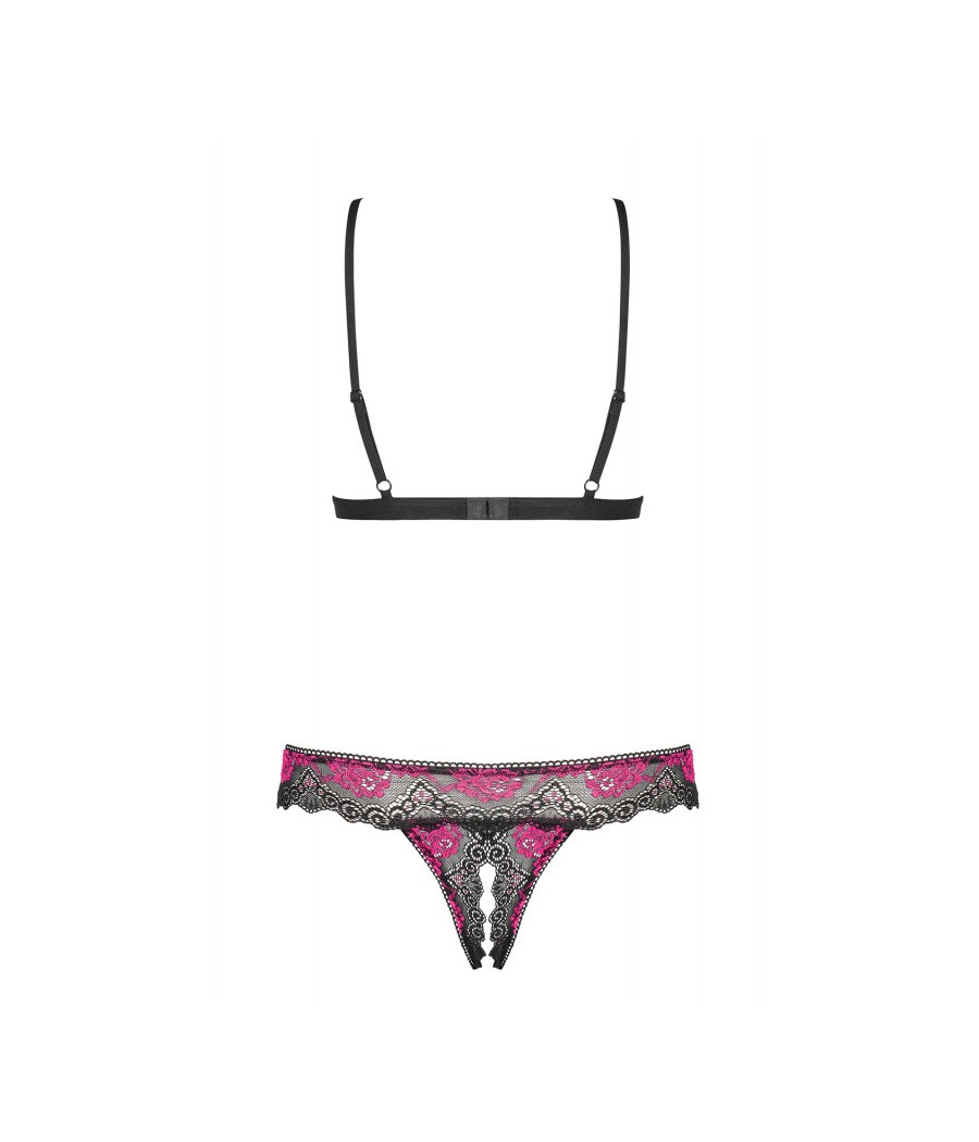 Tulia Ensemble ouvert 2 pcs - Noir et Fuchsia