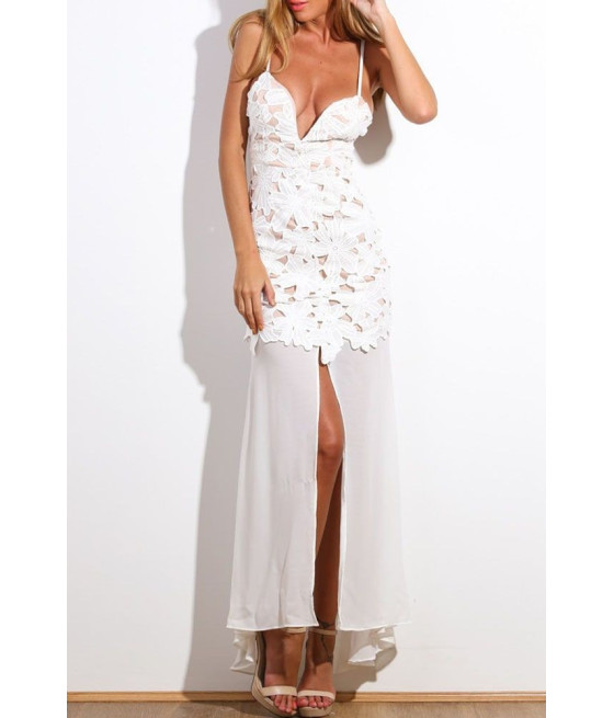 Robe sexy Blanche et voile mousseline