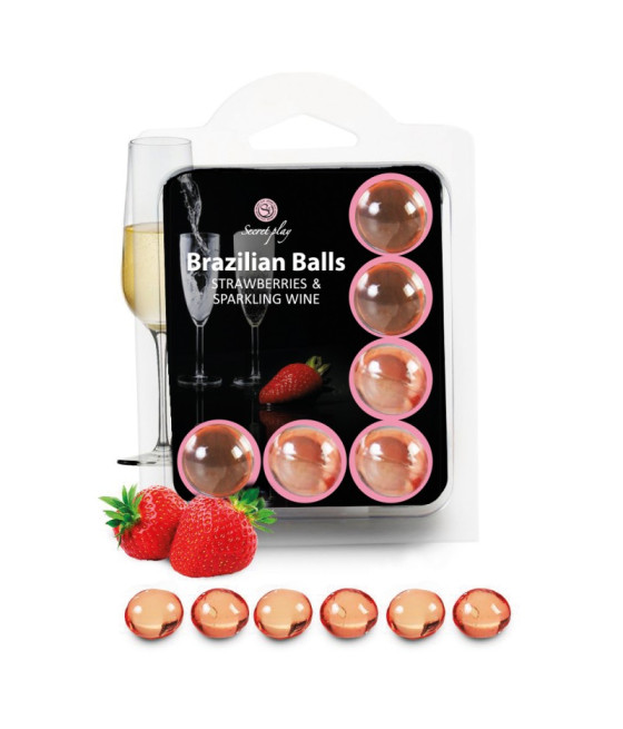 6 Brazilian Balls Fraise et Champagne 3386-2