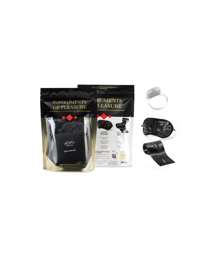 Coffret Plaisir - Masque, liens sensuels, cockring, dosette Coffret Plaisir - Masque, liens sensuels, cockring, dosette