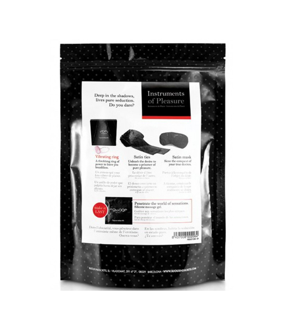 Coffret Plaisir - Masque, liens sensuels, cockring, dosette
