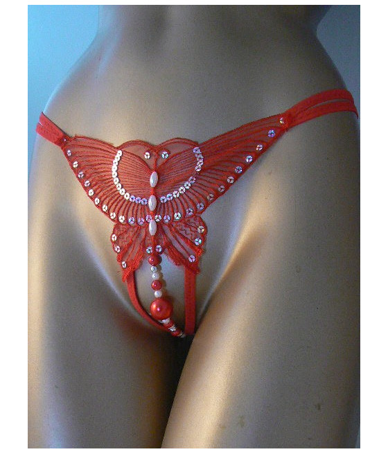 String perles intimes sexy  Couleur:Rouge