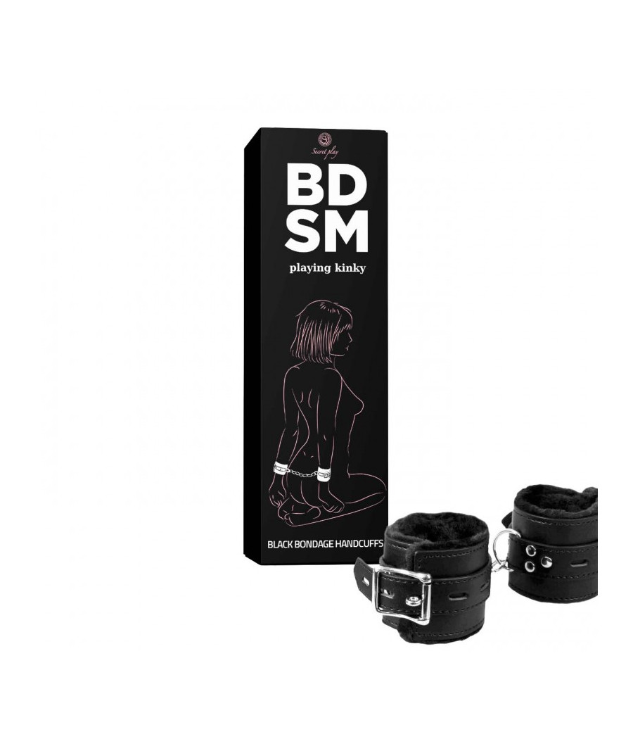 Menottes de bondage noires - Secret play - BDSM collection