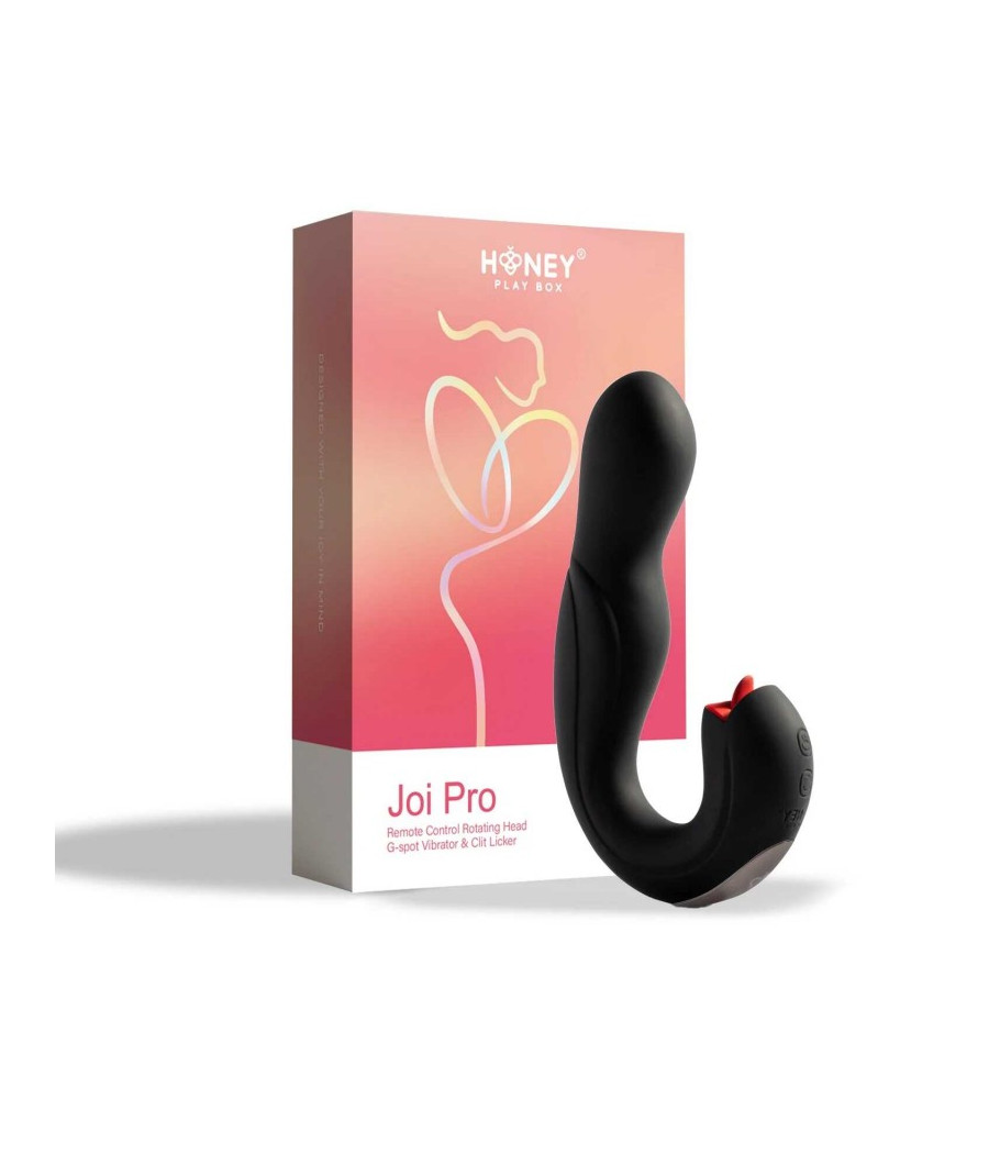 Joi Pro 2 Black - Vibrateur - lécheur de clitoris rotatif à tête télécommandée pour le point G
