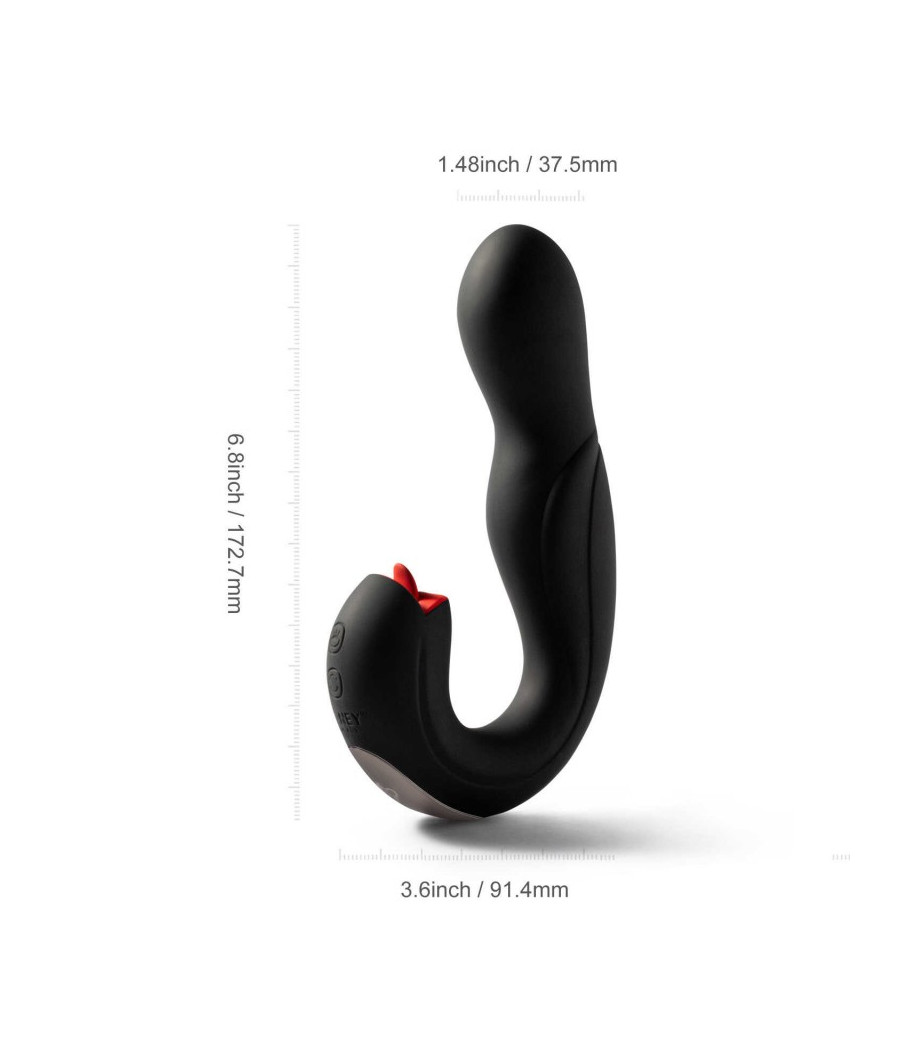 Joi Pro 2 Black - Vibrateur - lécheur de clitoris rotatif à tête télécommandée pour le point G