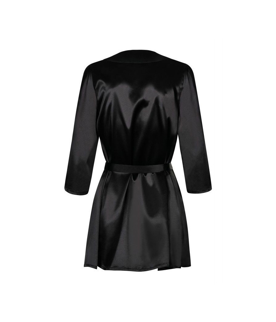 Robe de Chambre Satinia satiné Noir 