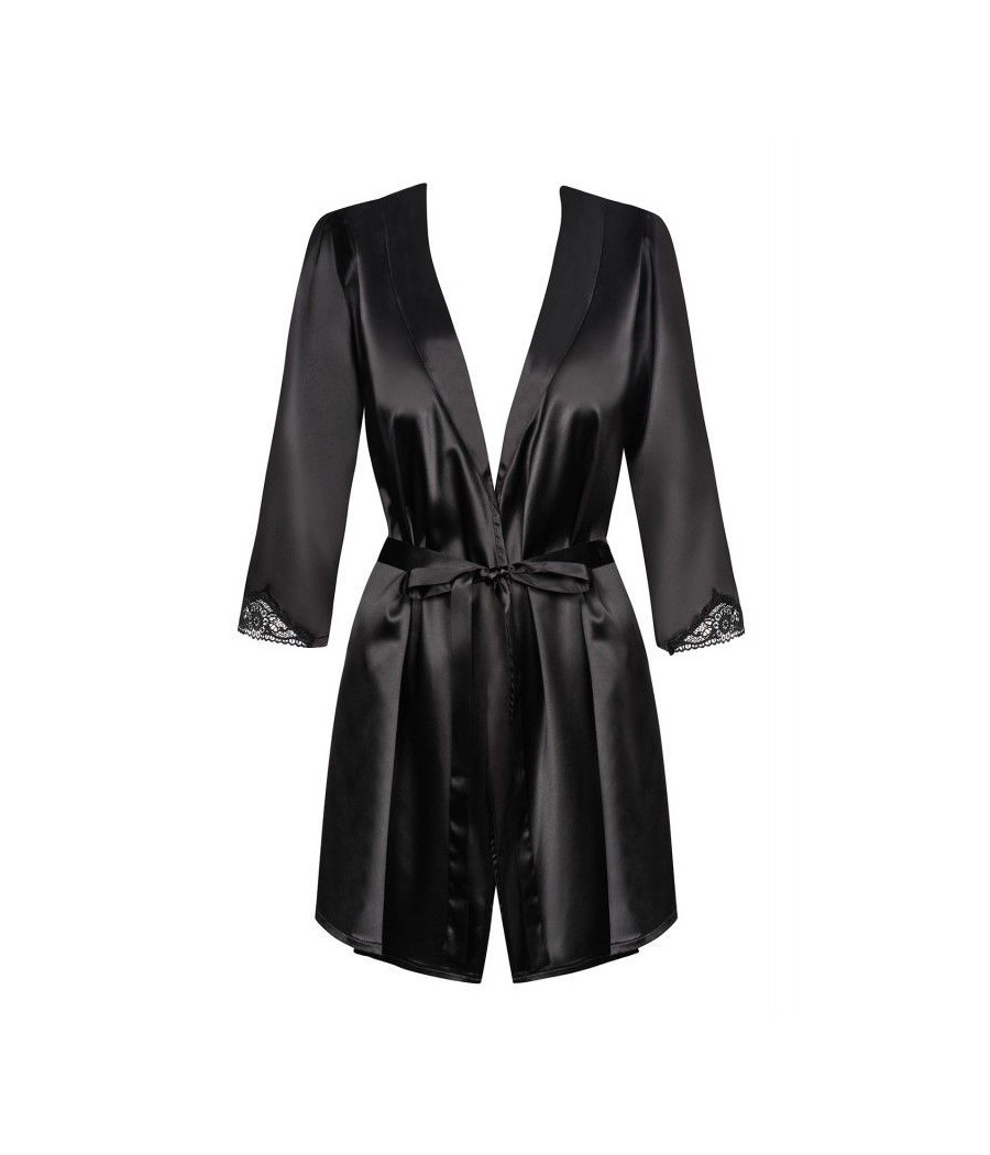 Robe de Chambre Satinia satiné Noir Robe de Chambre Satinia satiné Noir