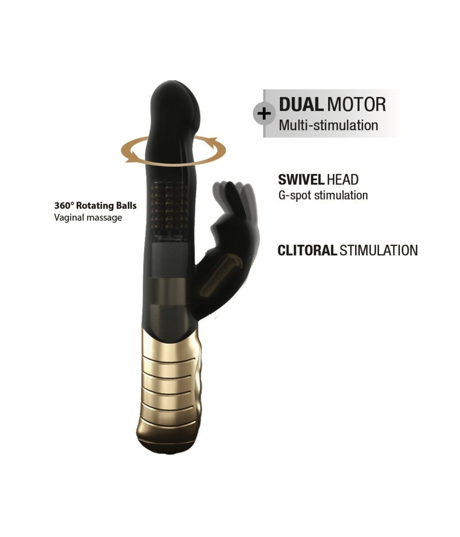 Vibromasseur Dorcel Baby Rabbit 21 cm 2.0 - Noir et Or