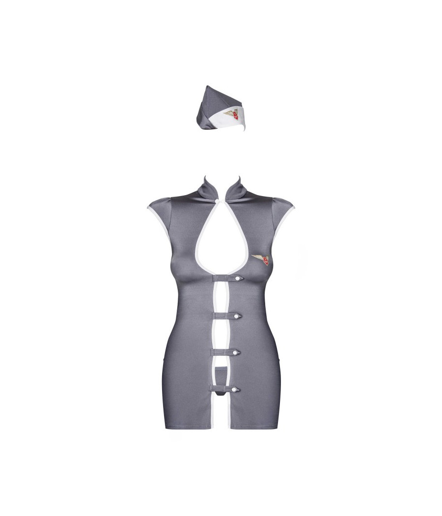 Stewardess Costume 3 pcs - Gris