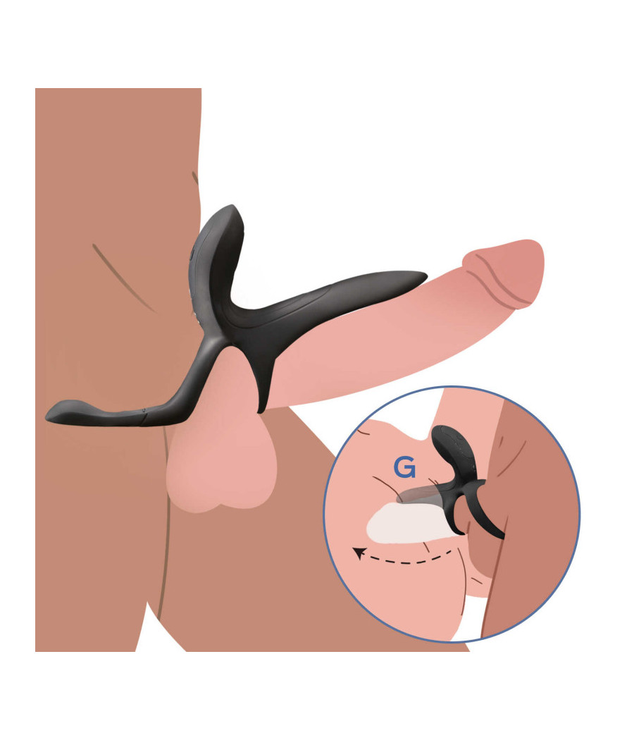 PLEASURE PIVOT Vibromasseur pour couples contrôlé par application - Noir