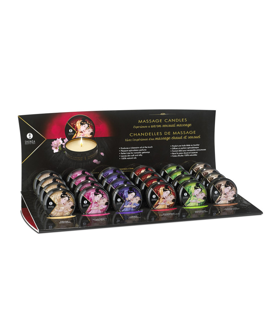Présentoire mini bougies de massage - 24 unités