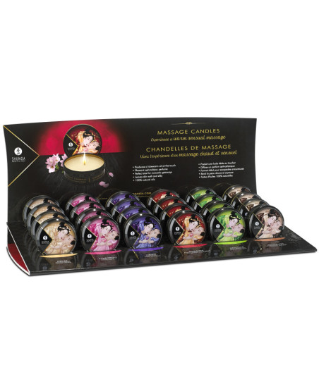 Présentoire mini bougies de massage - 24 unités