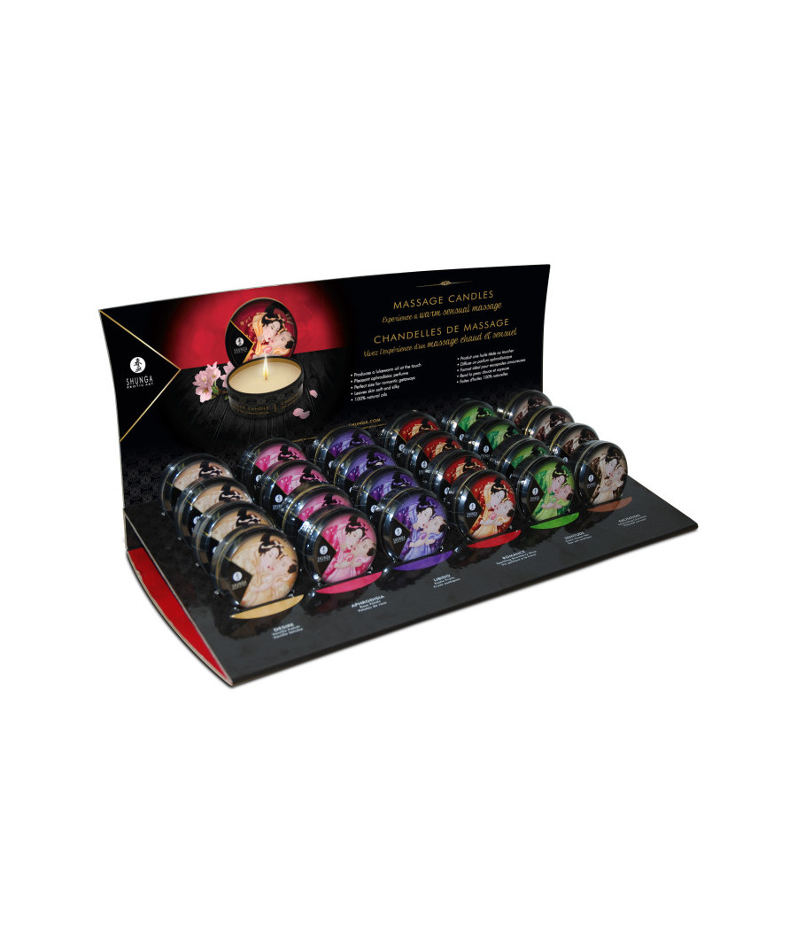 Présentoire mini bougies de massage - 24 unités