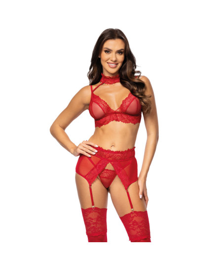 Velvet sin ensemble lingerie - Cherry