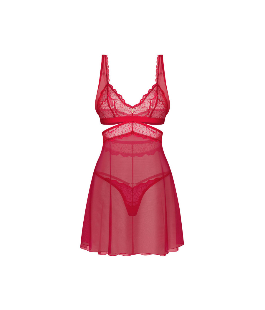 Cupide Desir babydoll et String - Rouge