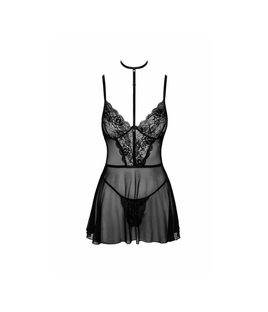 First Kiss 249 babydoll et collier - noire