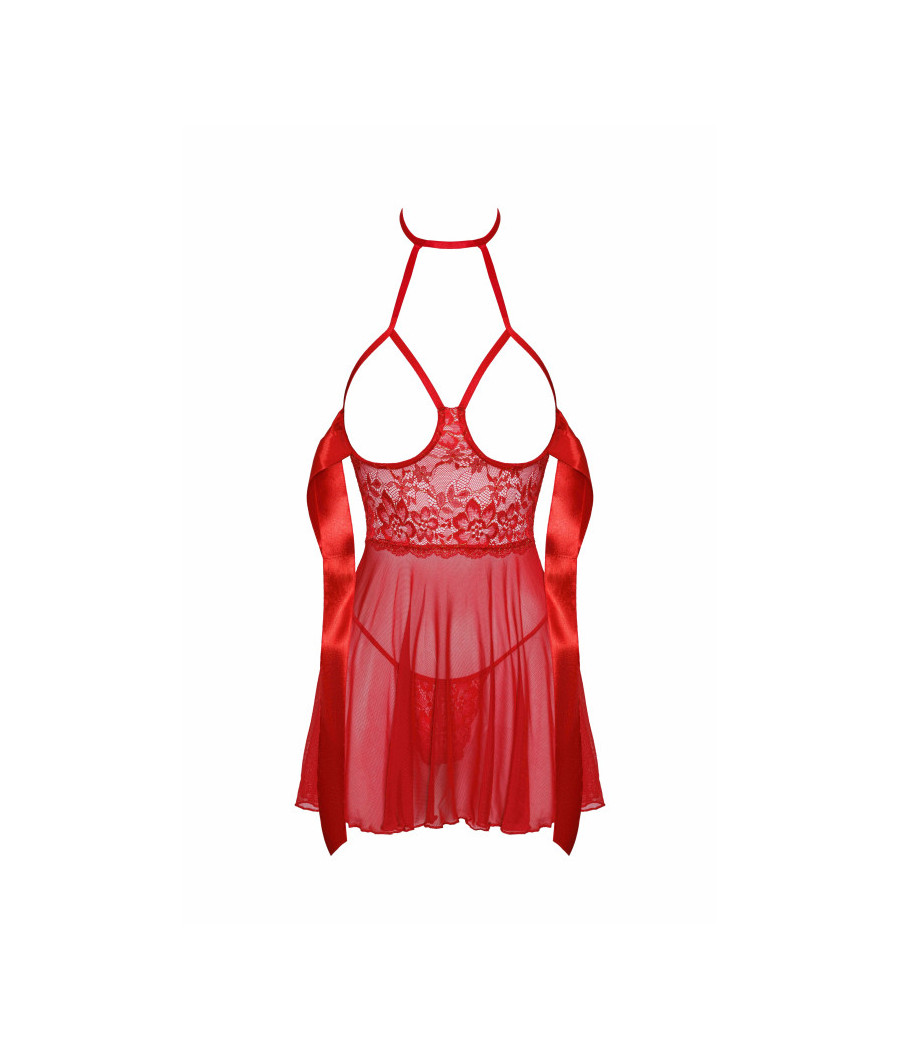 Sexy Kiss 247 babydoll et ruban de satin - Rouge
