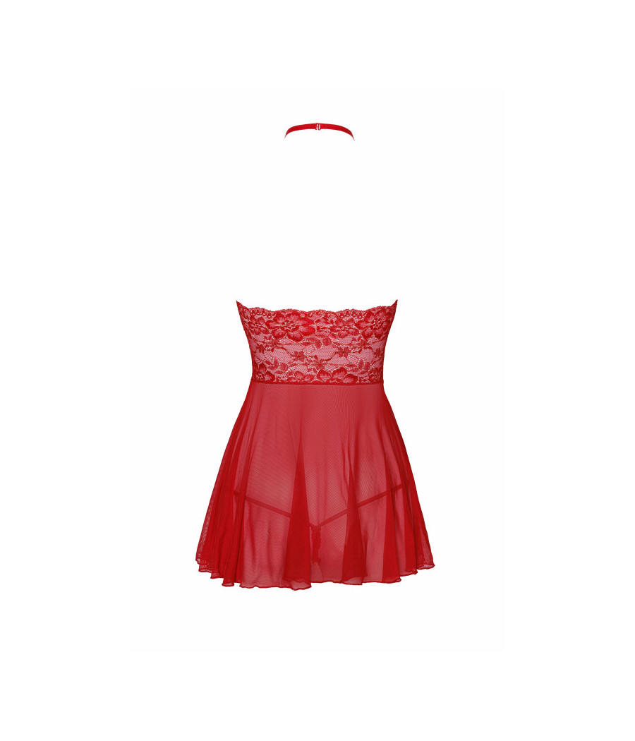 Sexy Kiss 247 babydoll et ruban de satin - Rouge