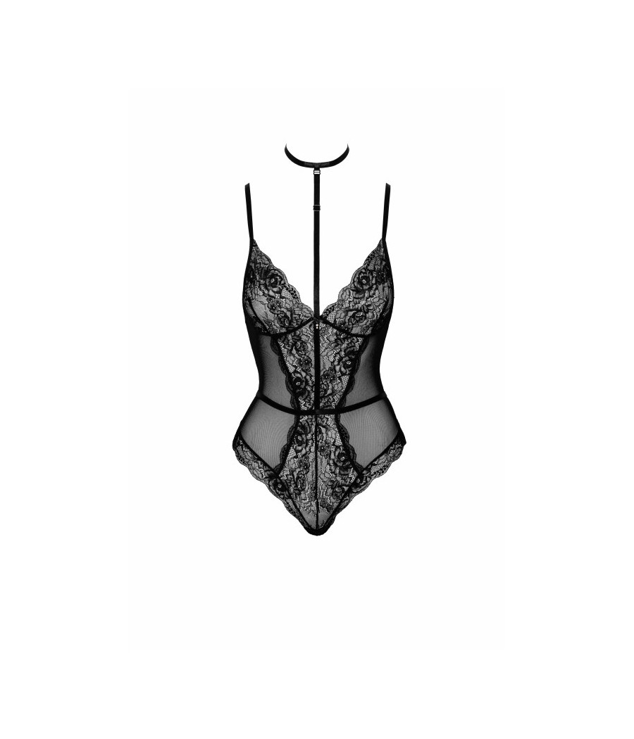 First Kiss 248 body en dentelle avec collier - noir
