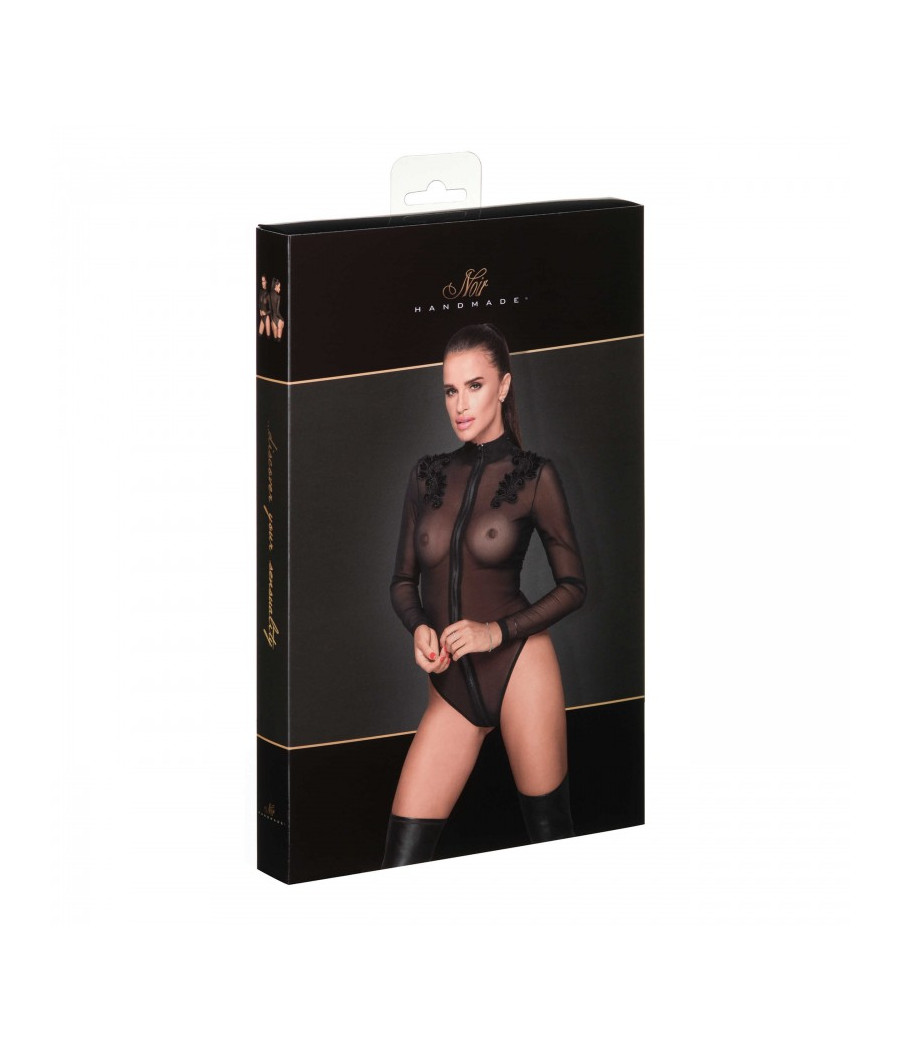 F221 Tulle zippé body avec broderie