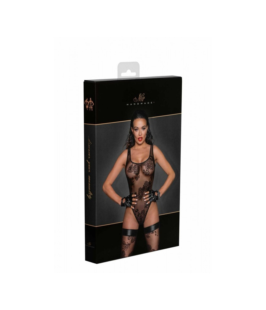 F242 Tulle body avec broderie flock à motifs