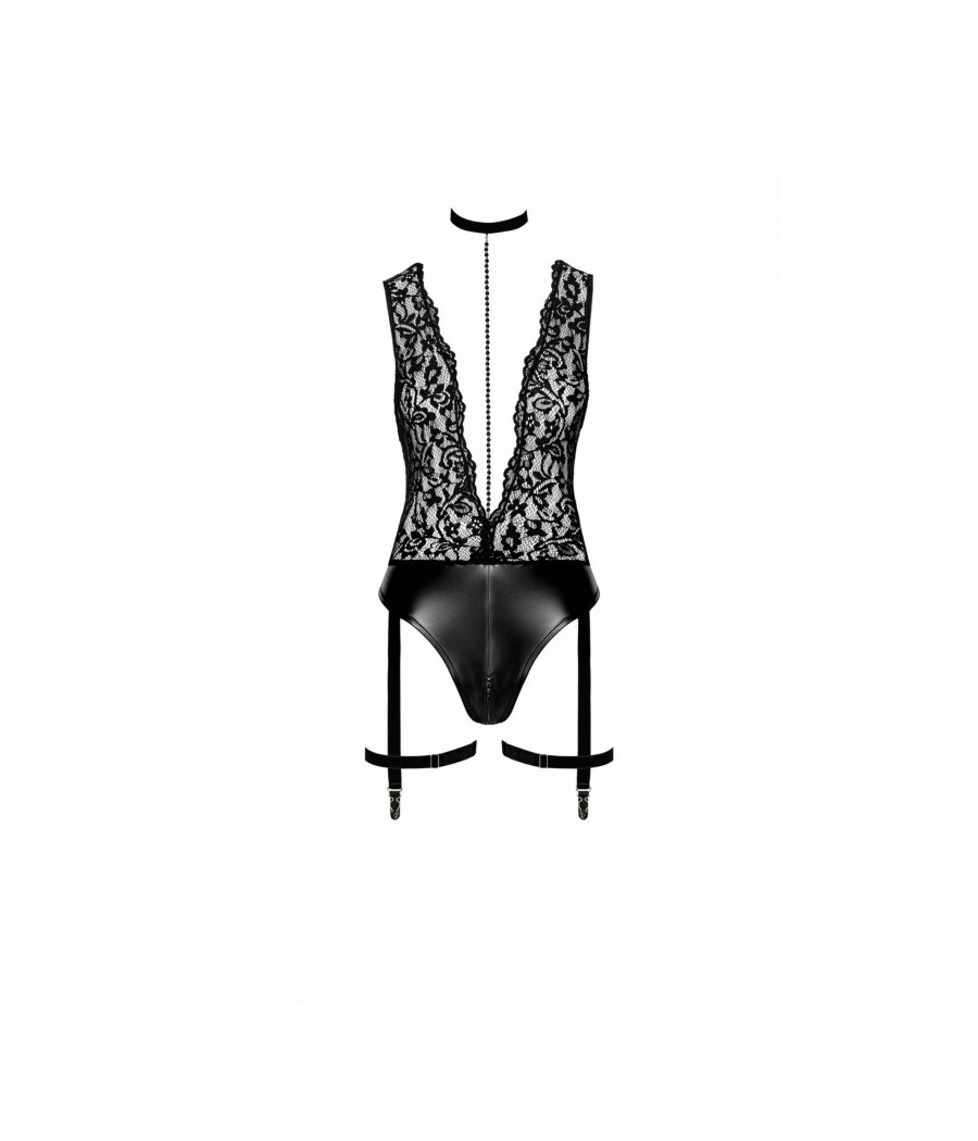 F297 Libido Body avec col, chaîne de perles et jarretière