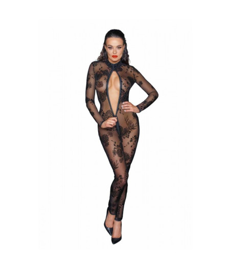 F237 Combinaison longue en tulle avec fermeture éclair à 3 voies