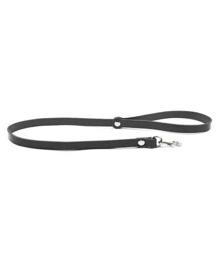 Laisse longue cuir Noir