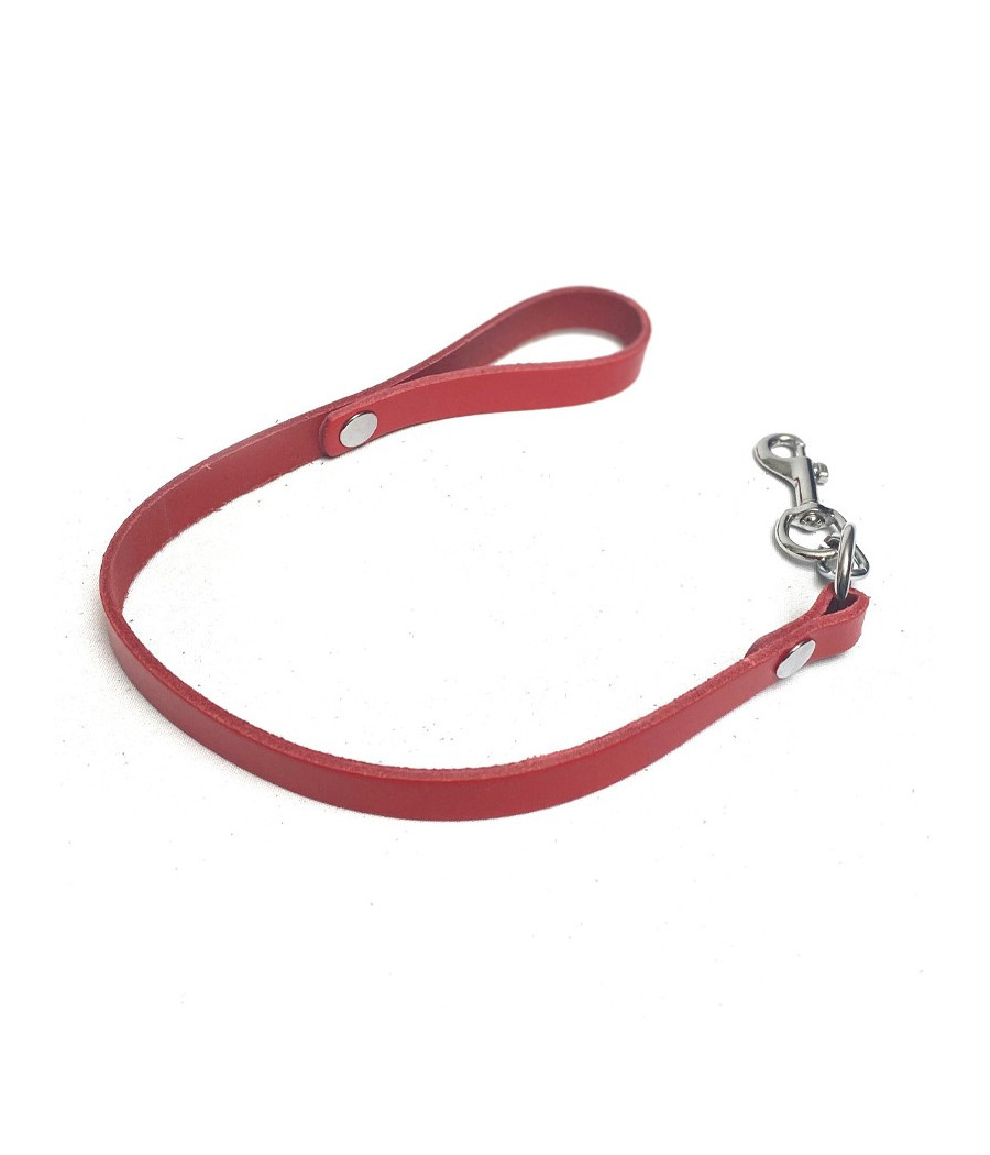 Laisse courte cuir Rouge
