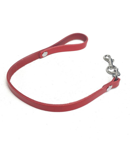 Laisse courte cuir Rouge