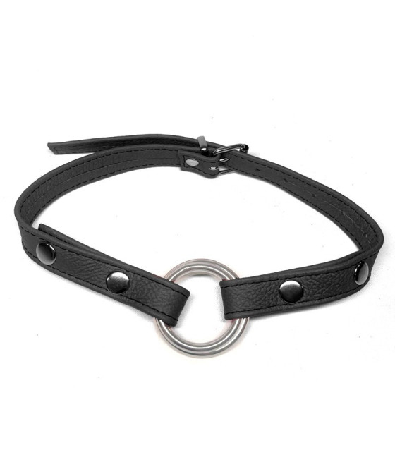 Baillon Anneau cuir noir