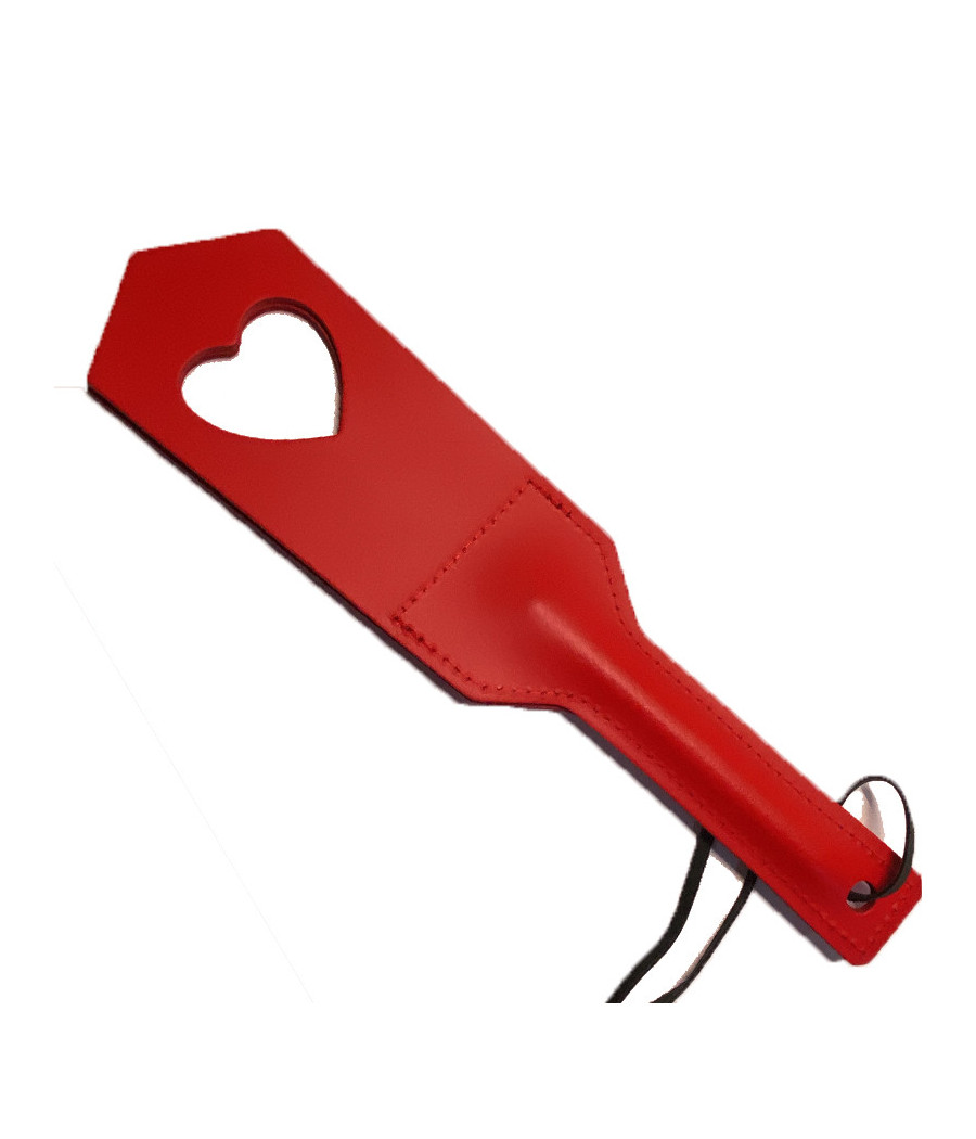 Paddle en Cuir Cœur Rouge