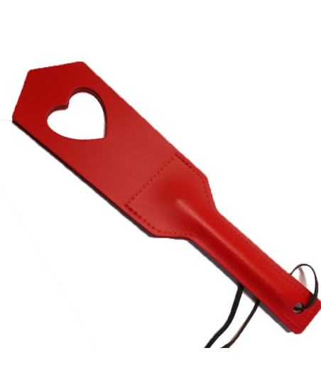 Paddle en Cuir Cœur Rouge