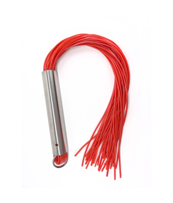 Martinet homme rouge manche métal lanières en PVC