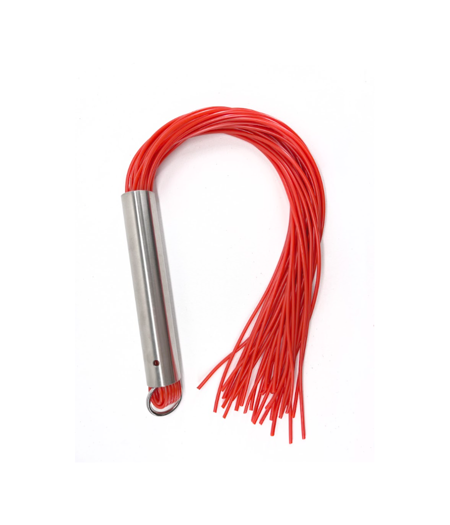 Martinet homme rouge manche métal lanières en PVC