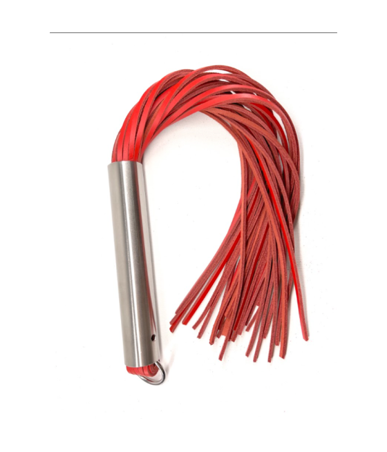 Martinet homme rouge manche métal lanières en cuir DOUX