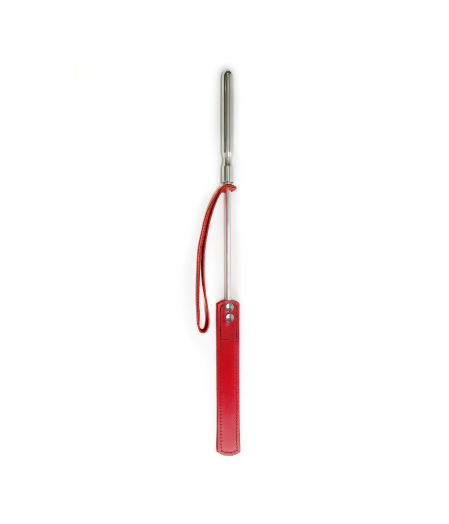 Cravache Métal Courte mèche Longue Rouge