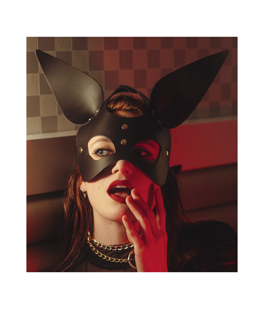 Masque Oreilles Lapin Noir et Gold