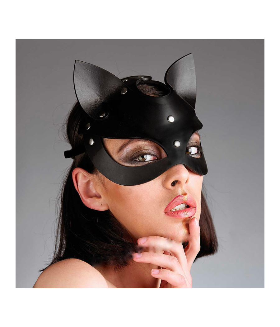 Masque Catwoman Cuir Noir