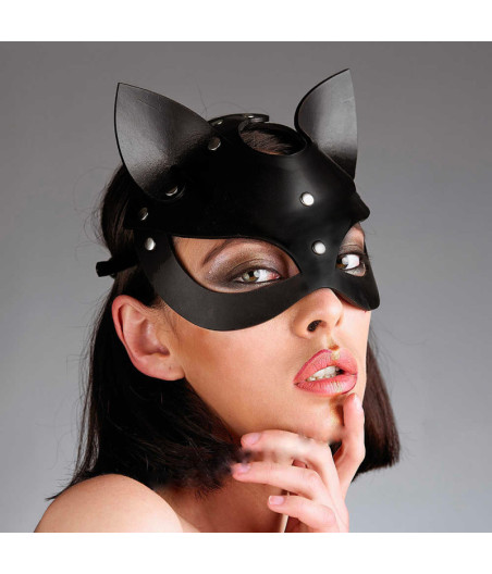 Masque Catwoman Cuir Noir