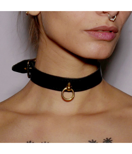 Collier fin anneau Gold