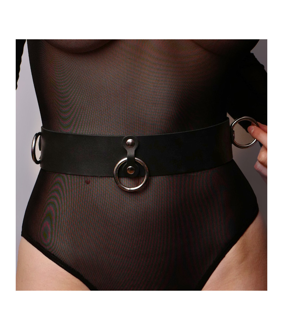Ceinture de Bondage 3 anneaux Noir
