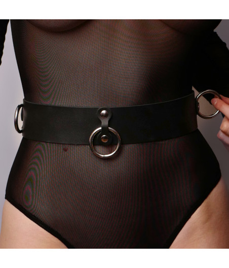 Ceinture de Bondage 3 anneaux Noir