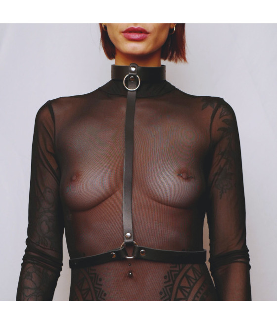 Harnais de poitrine en cuir Noir