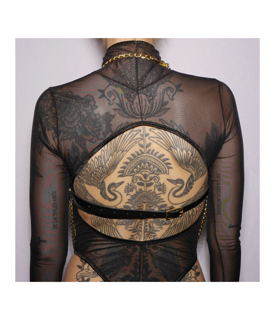 Harnais de poitrine triangle et chaines Gold