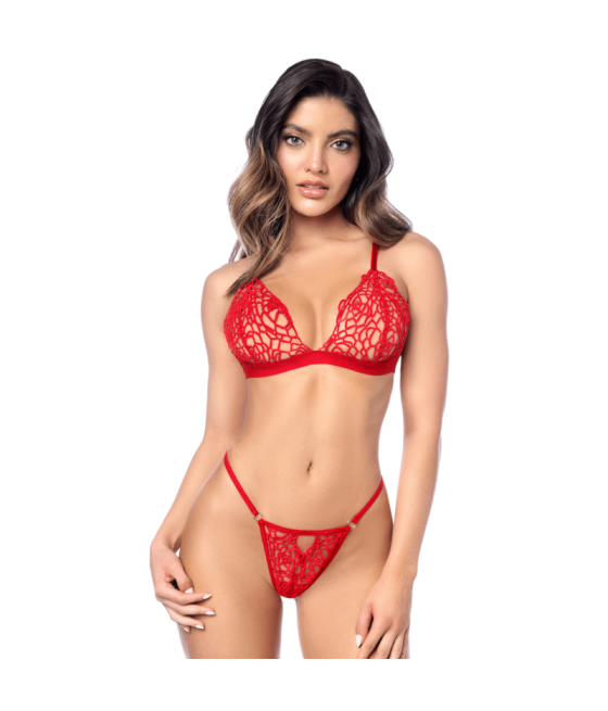 Ensemble sexy 2 pièces en crochet tricoté avec haut ajustable et string 