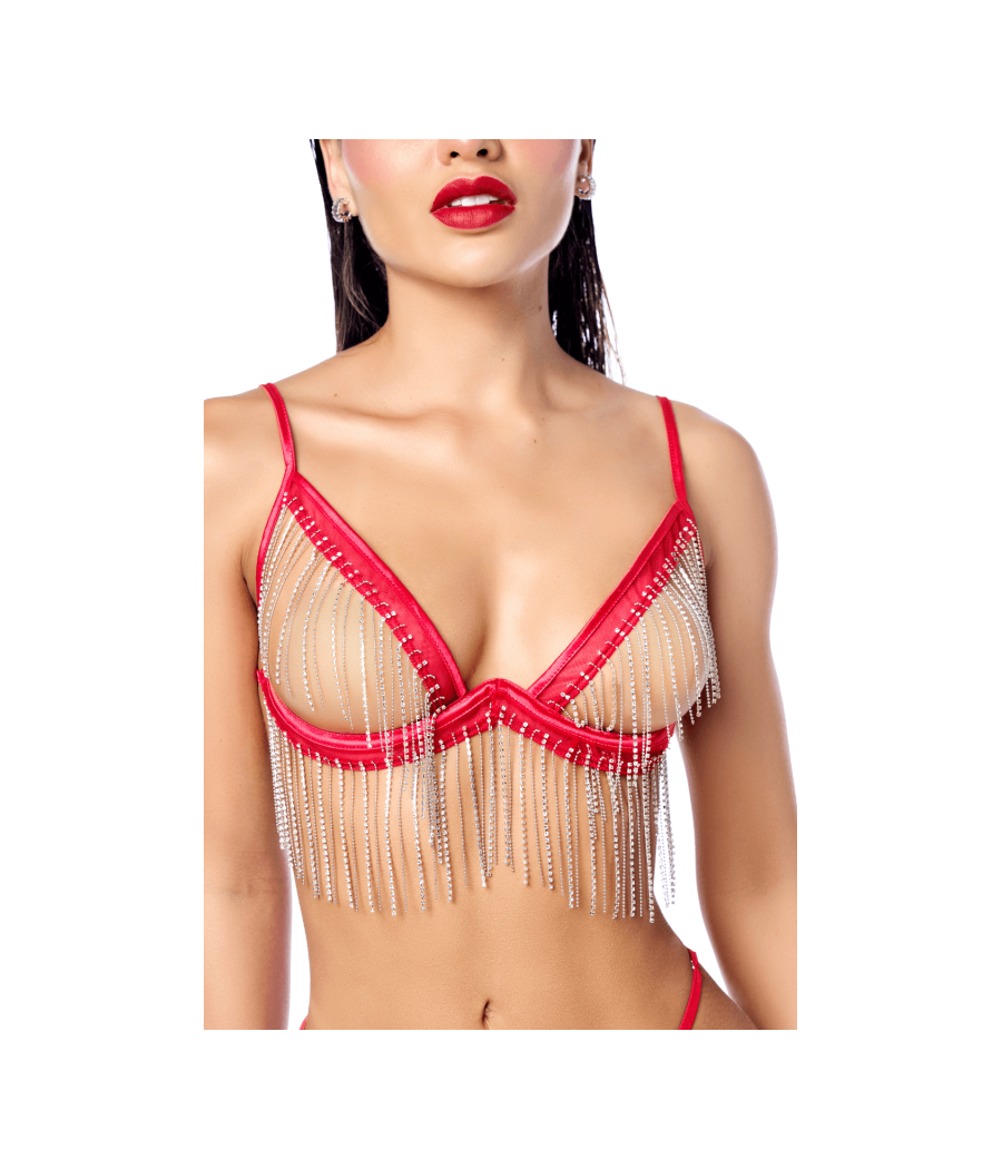 Ensemble 2 pièces à franges strass 