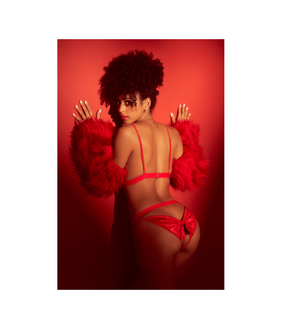 Ensemble 2 pièces Mapalé bonnets ouverts avec nœuds 