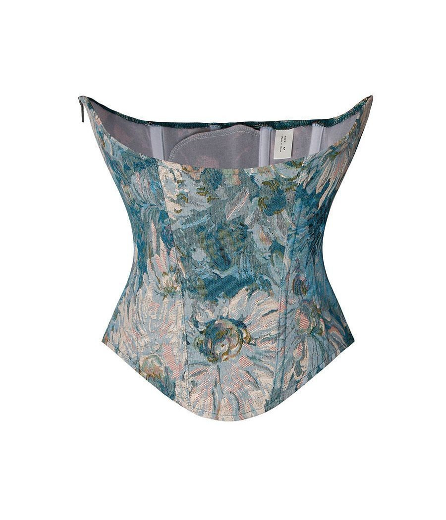 Serre Taille Long Bleu Style Vintage 